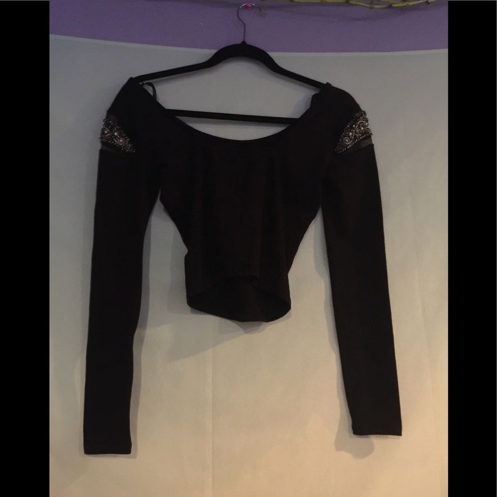 Silence + Noise beaded crop top